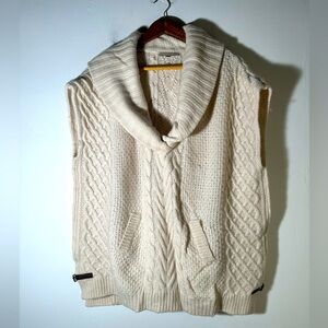 Joan Vass Cozy Cream Cable Knit Sweater